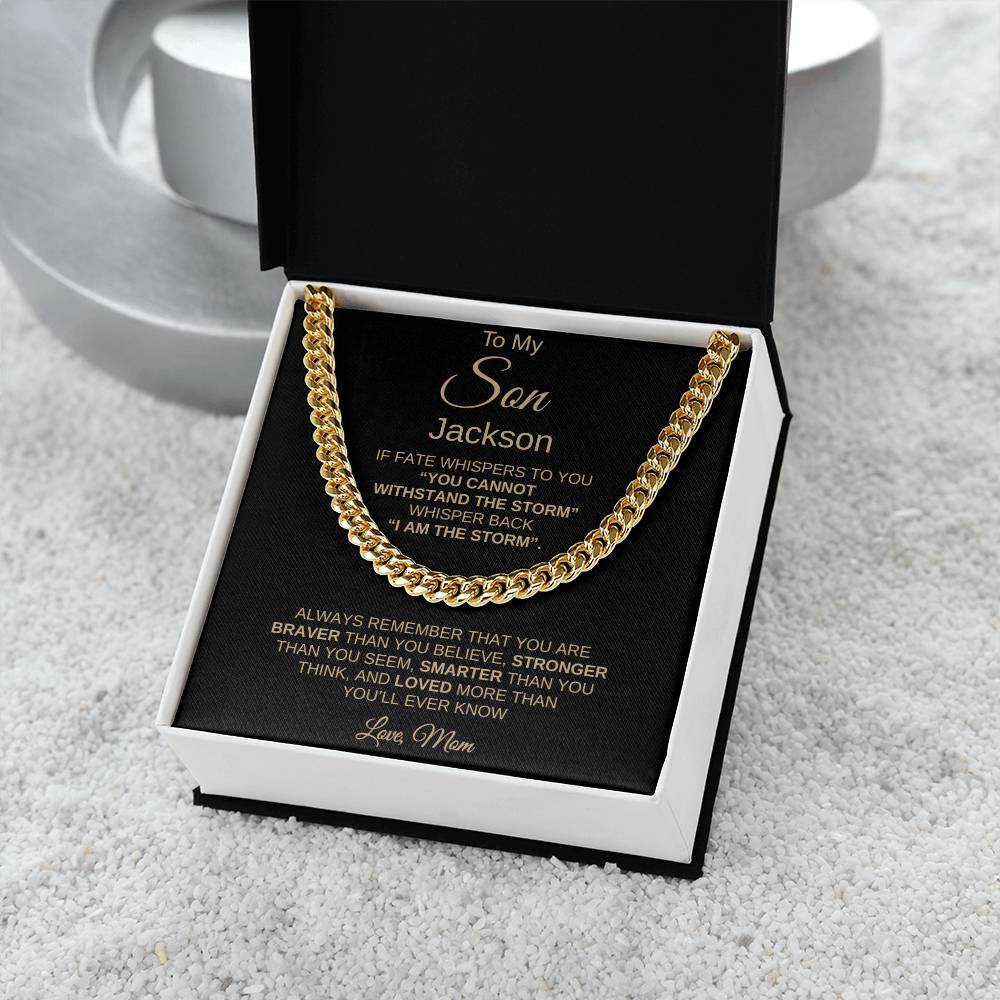 To My Son – "I Am the Storm" Cuban Link Chain From Mom
