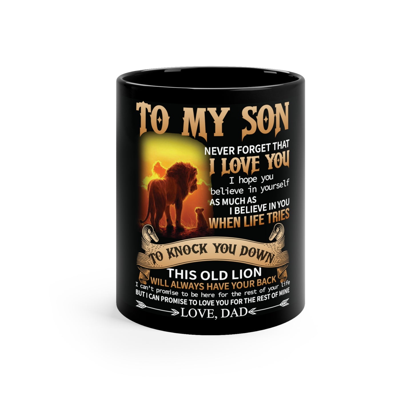 Dad To Son Never Forget Coffee Mugs 11oz Black Mug