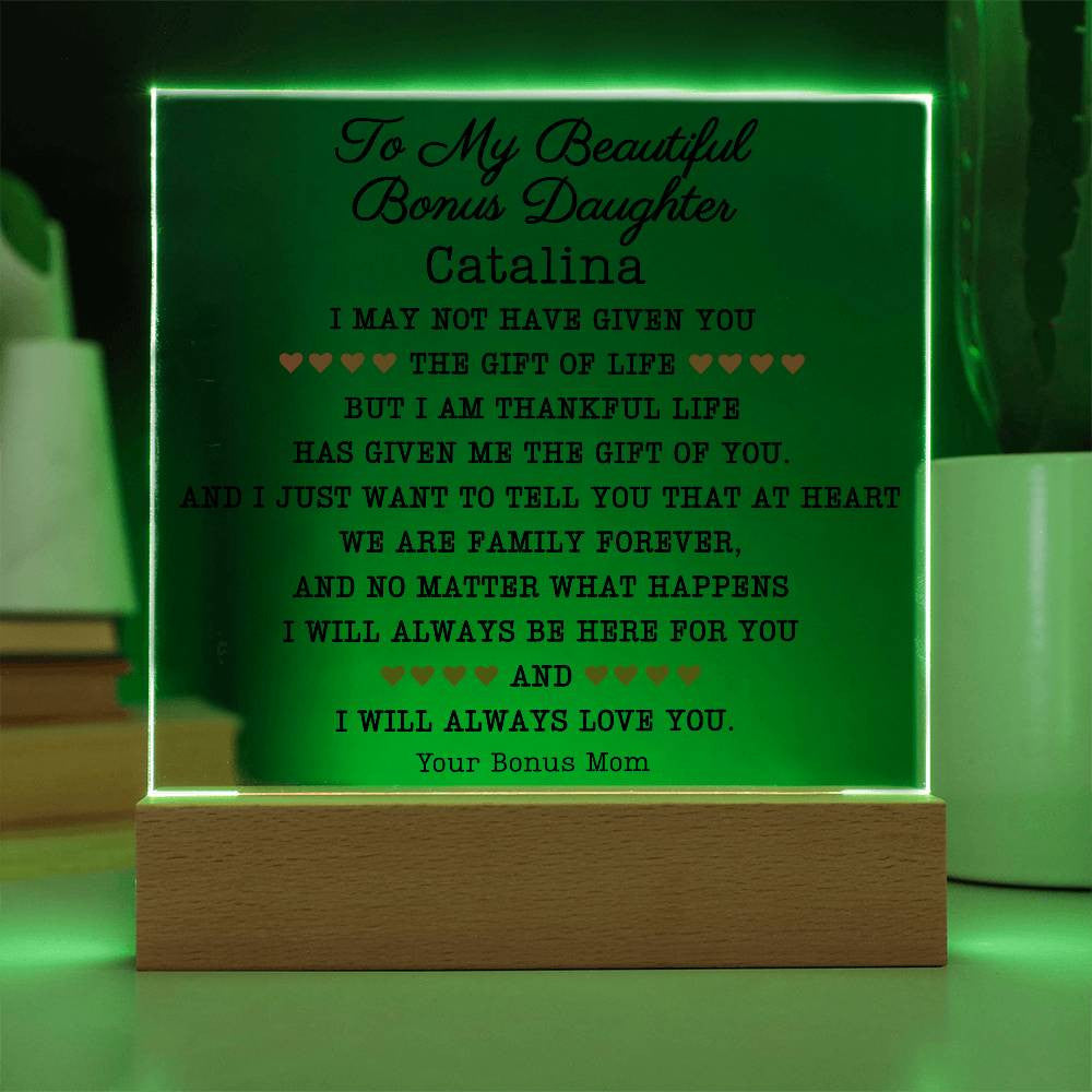 Personalized Beautiful Daughter Acrylic Plaque