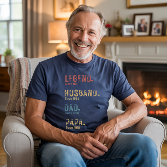 Legend. Husband. Dad. Papa. – Personalized Father's Day Shirt (Since XXXX)