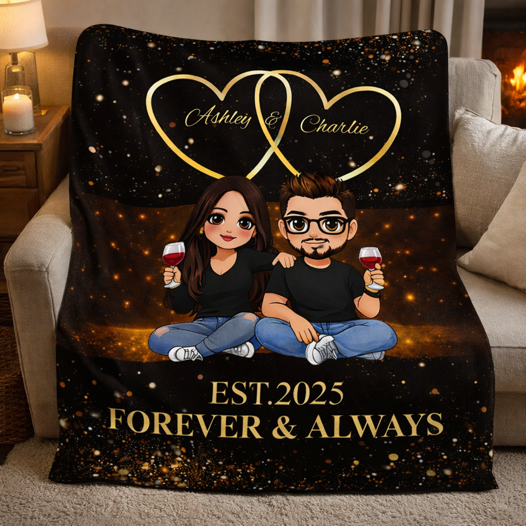 Personalized Couple Blanket – Forever & Always