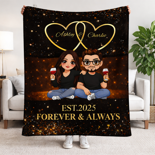 Personalized Couple Blanket – Forever & Always