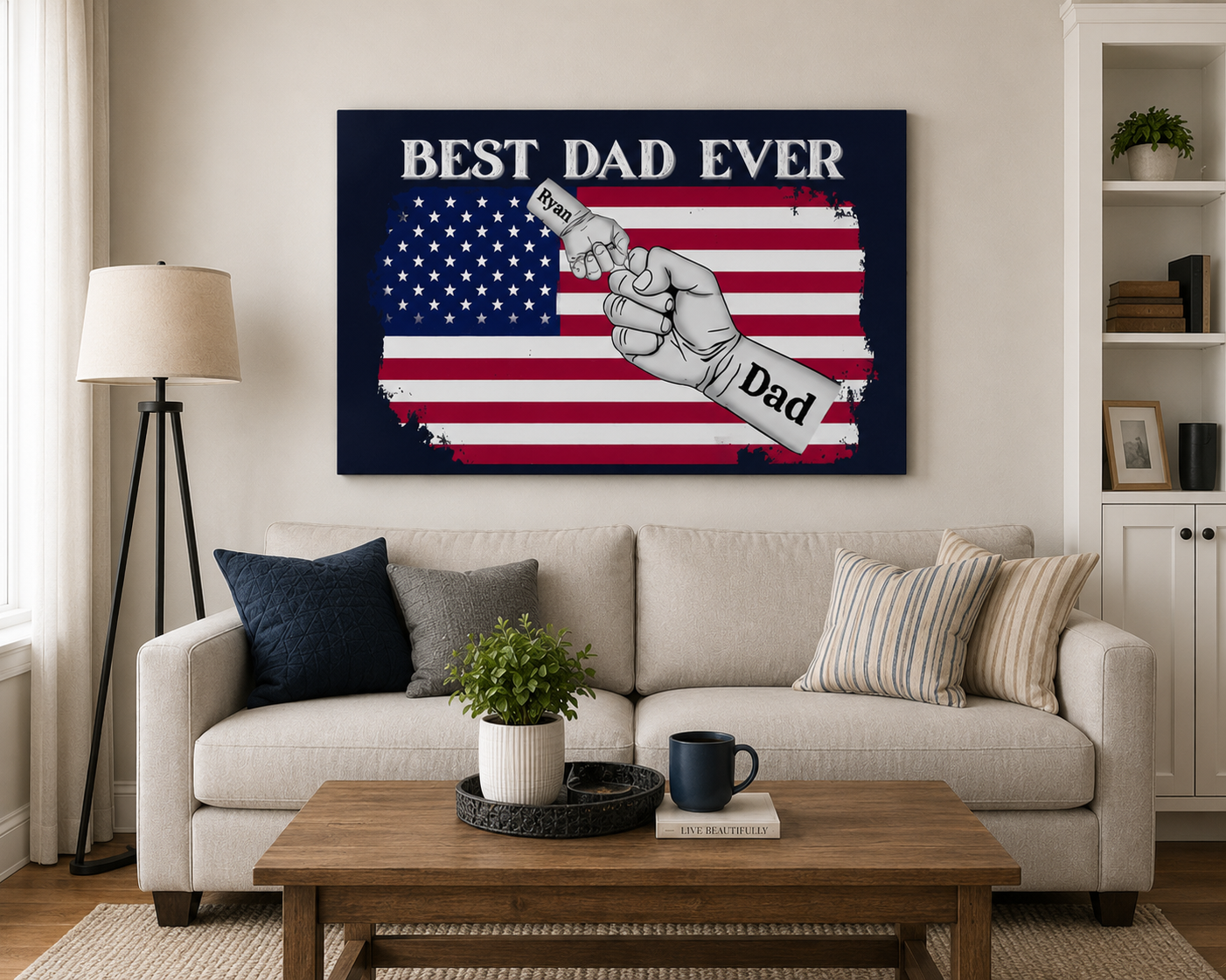 Personalized Father's Day Canvas  Custom-Made With Your Children's Names