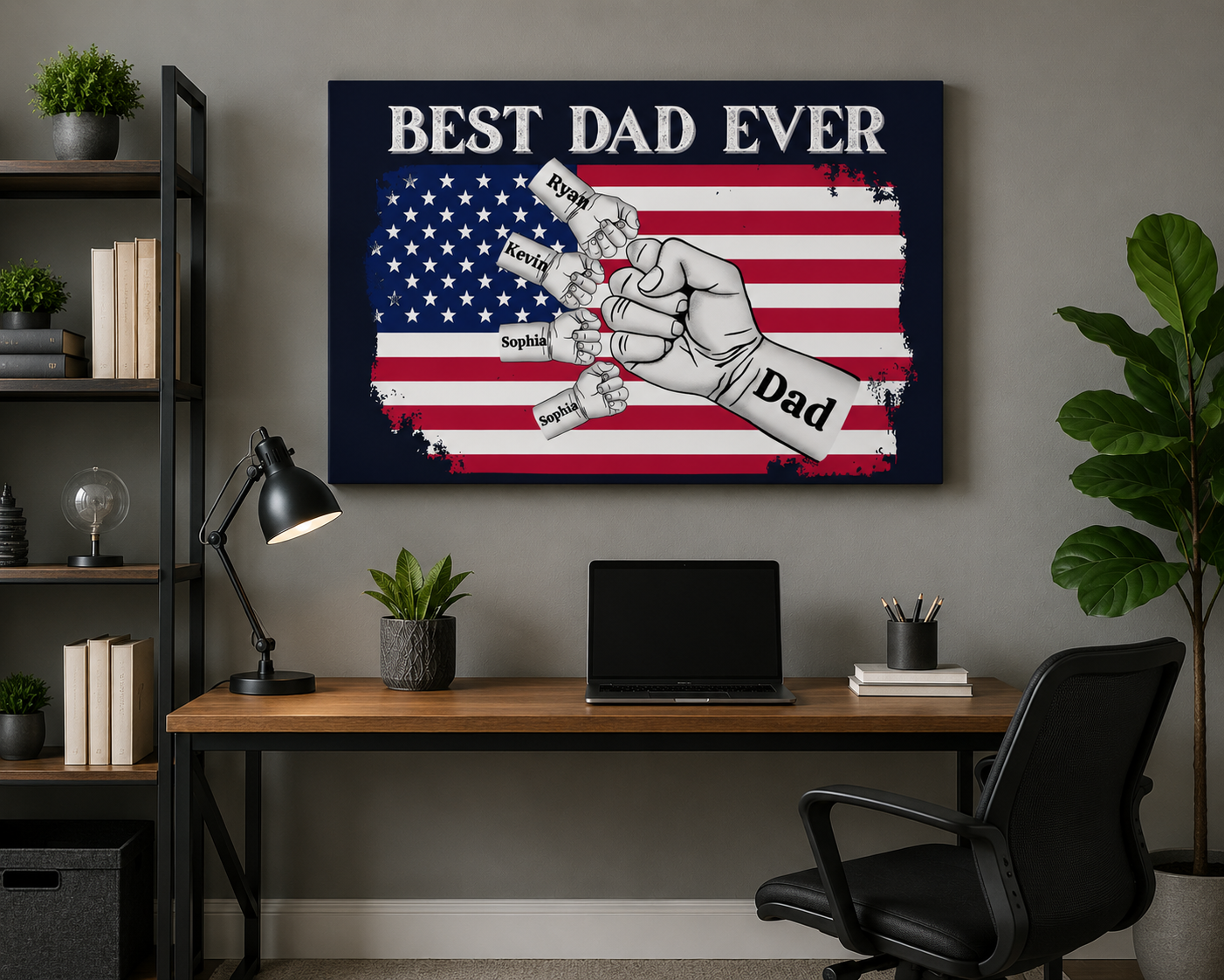 Personalized Father's Day Canvas  Custom-Made With Your Children's Names