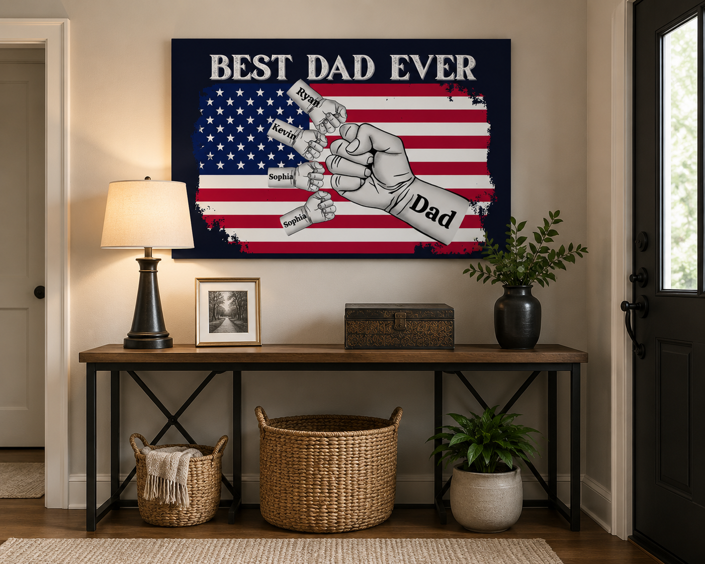 Personalized Father's Day Canvas  Custom-Made With Your Children's Names