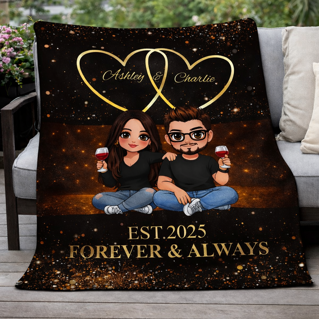 Personalized Couple Blanket – Forever & Always