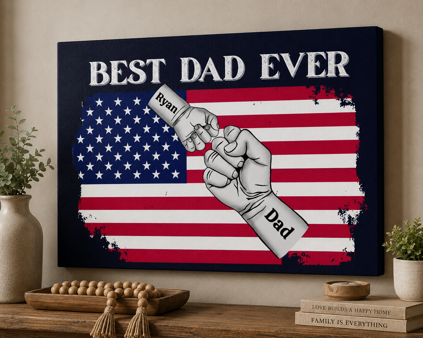 Personalized Father's Day Canvas  Custom-Made With Your Children's Names
