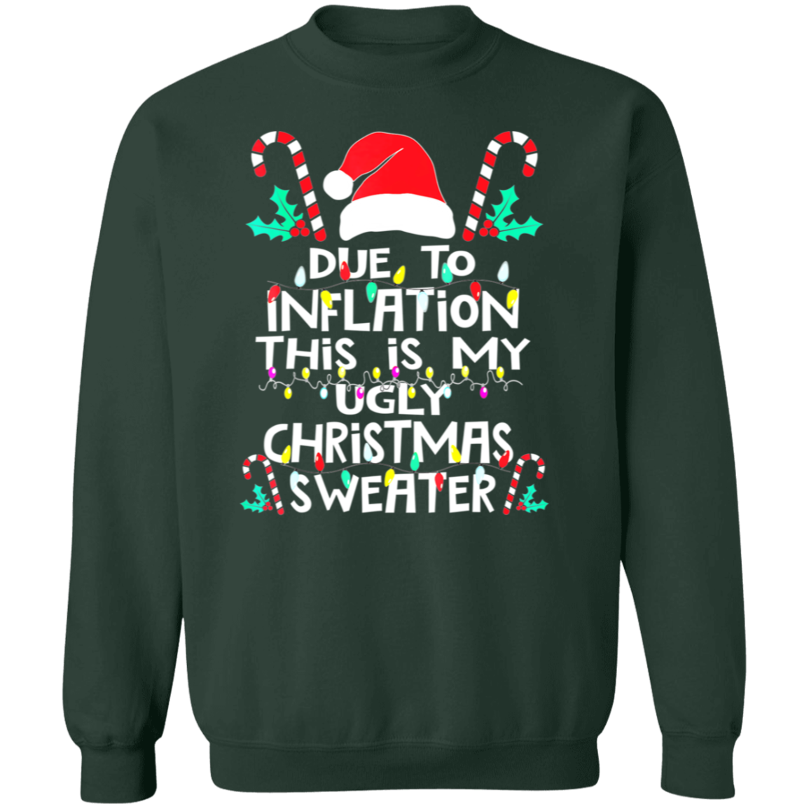 Due To Inflation This Is My Ugly Christmas Sweater , Funny Inflation Recession Christmas Shirt, Funny Christmas Shirt, Xmas Sweatshirt