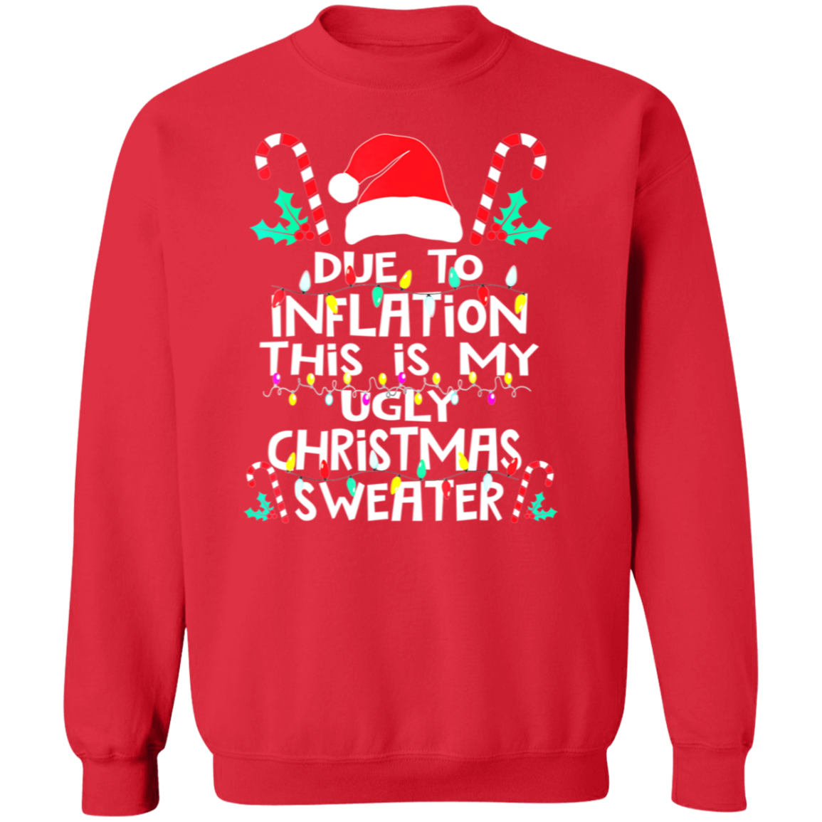 Due To Inflation This Is My Ugly Christmas Sweater , Funny Inflation Recession Christmas Shirt, Funny Christmas Shirt, Xmas Sweatshirt