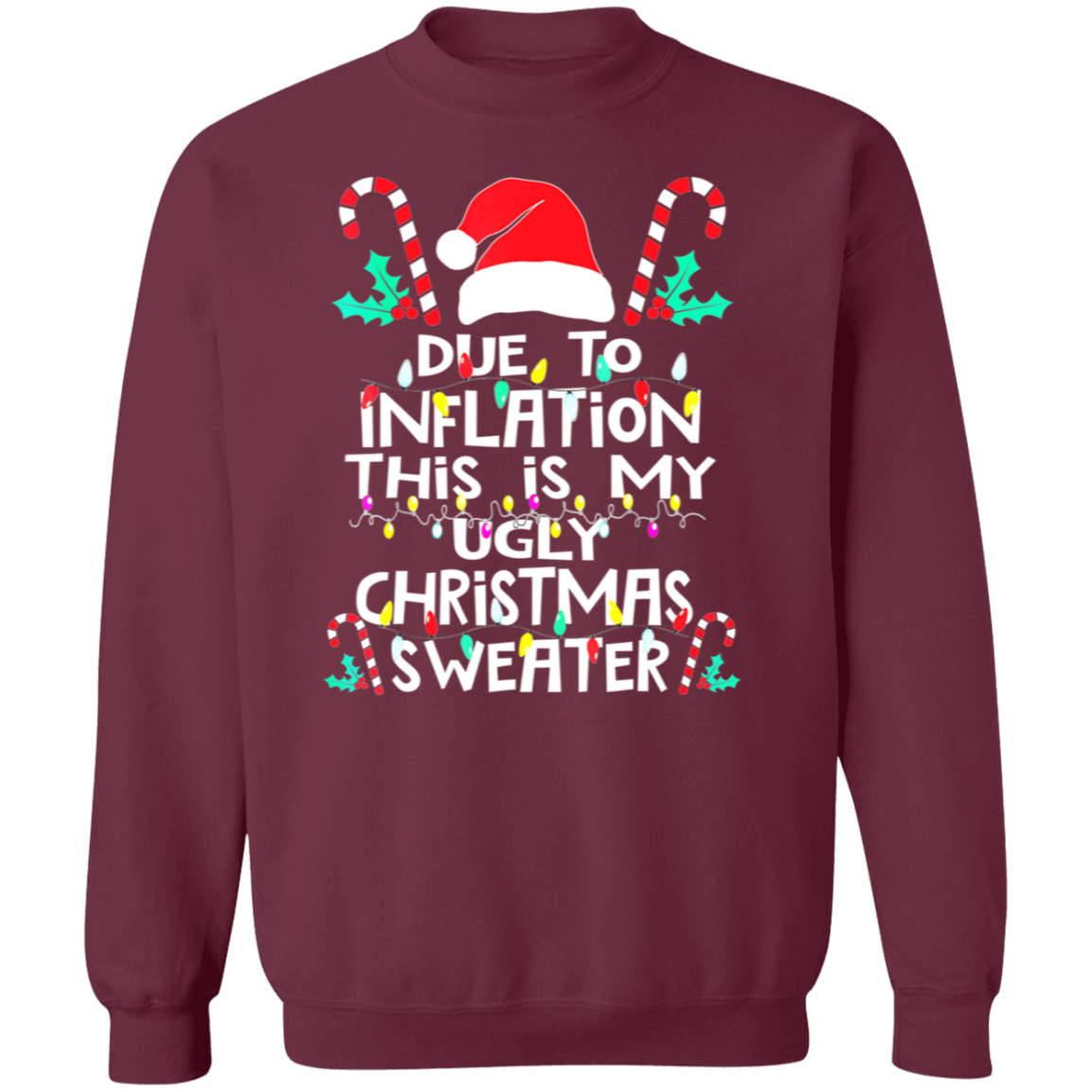 Due To Inflation This Is My Ugly Christmas Sweater , Funny Inflation Recession Christmas Shirt, Funny Christmas Shirt, Xmas Sweatshirt