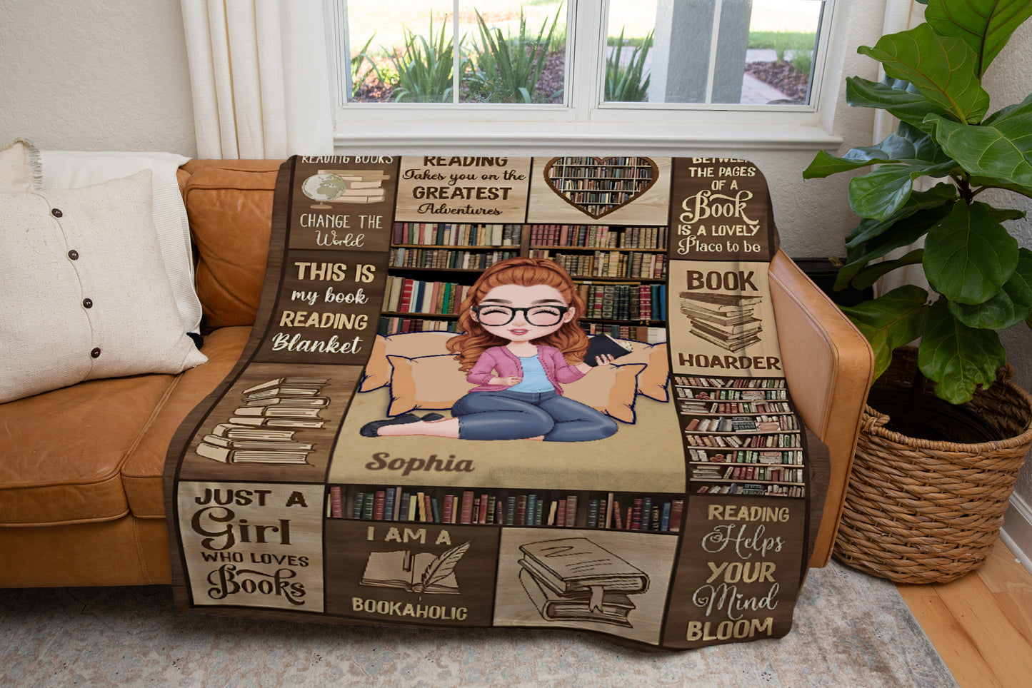 Just A Girl Who Loves Books- Personalized Blanket