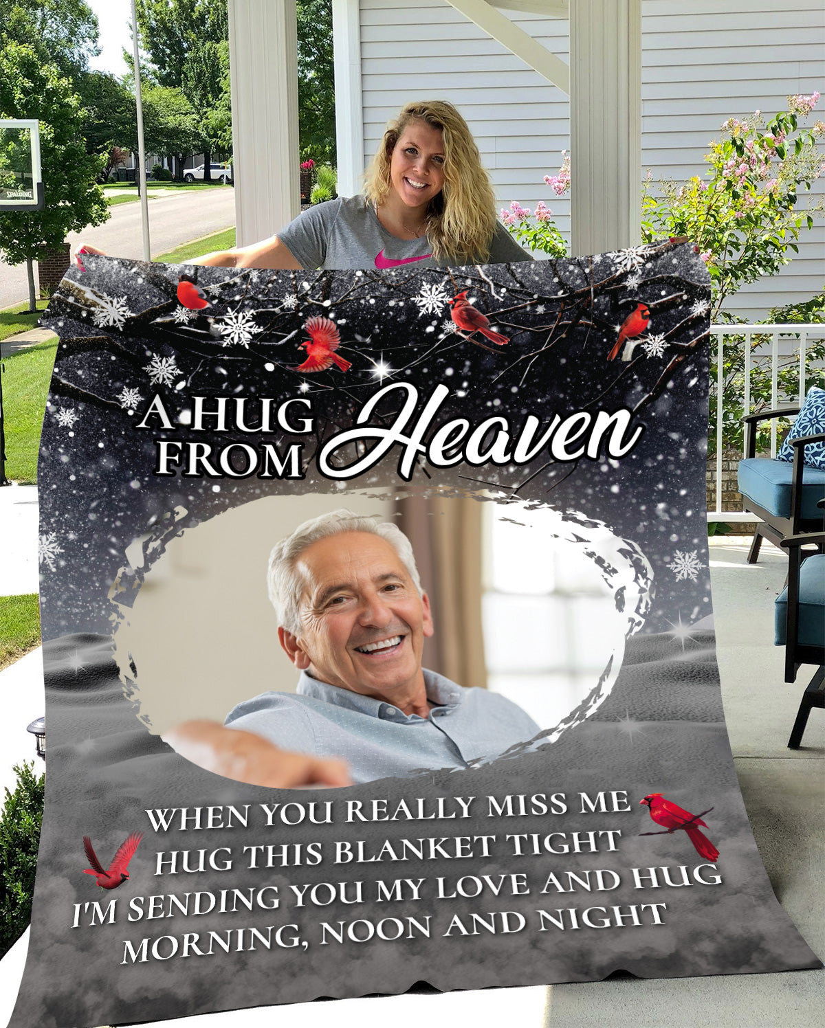 A Hug From Heaven- Personalized Memory Photo Blanket