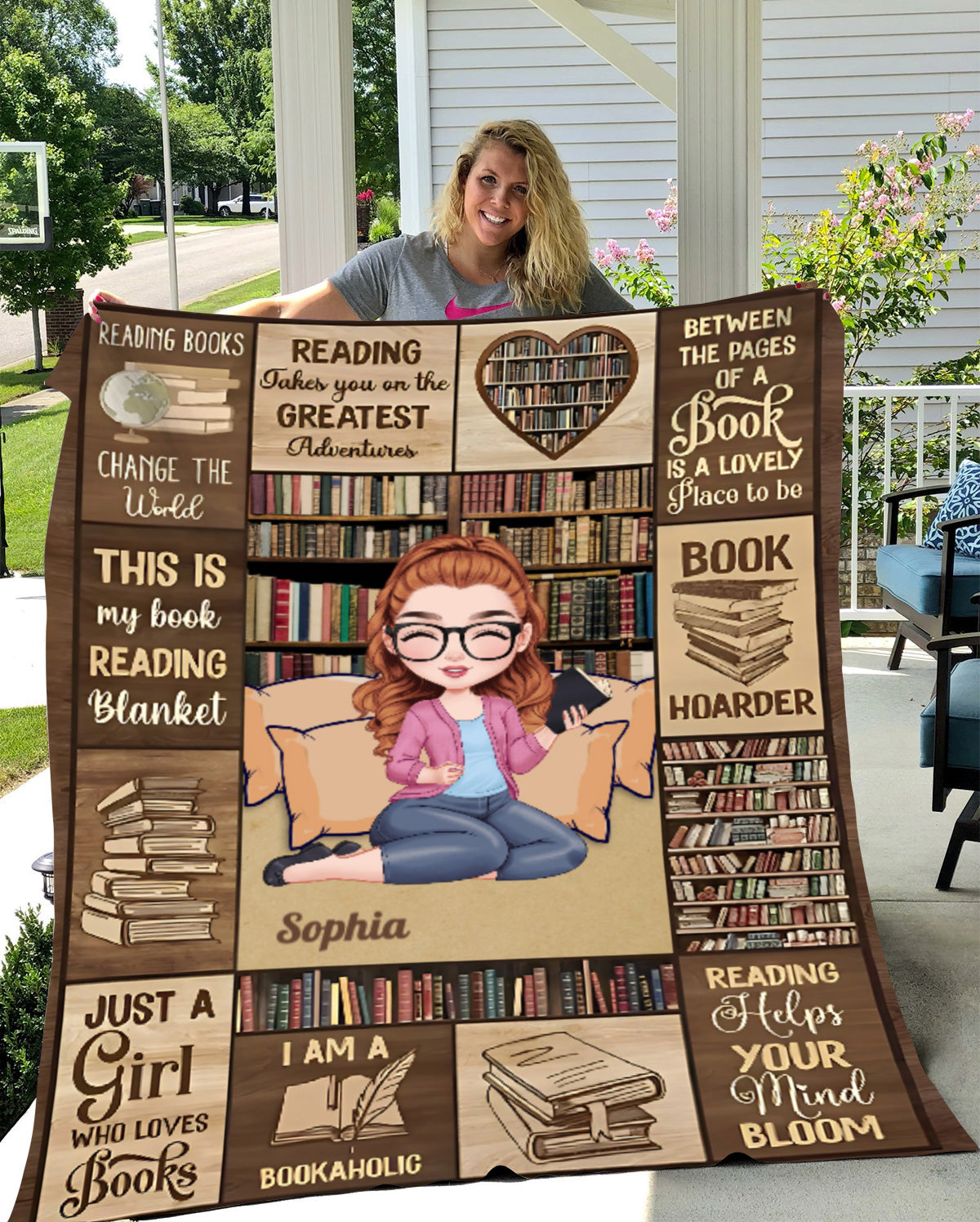 Just A Girl Who Loves Books- Personalized Blanket