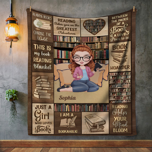 Just A Girl Who Loves Books- Personalized Blanket