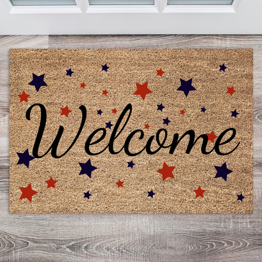 4th Of July  Star Doormat