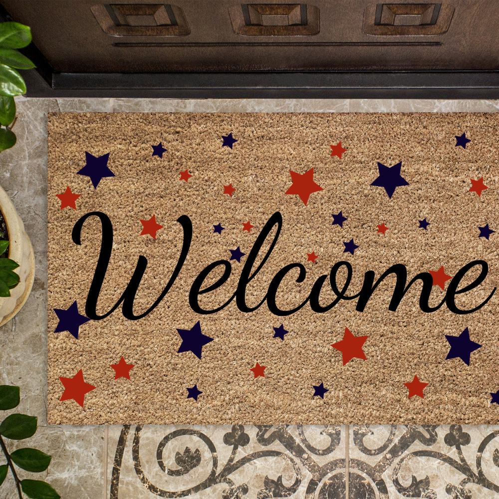 4th Of July  Star Doormat