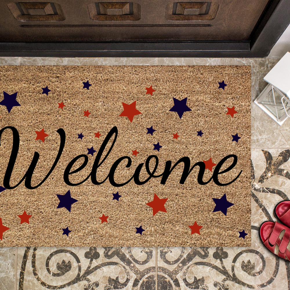 4th Of July  Star Doormat