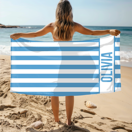 Personalized Striped Beach Towel