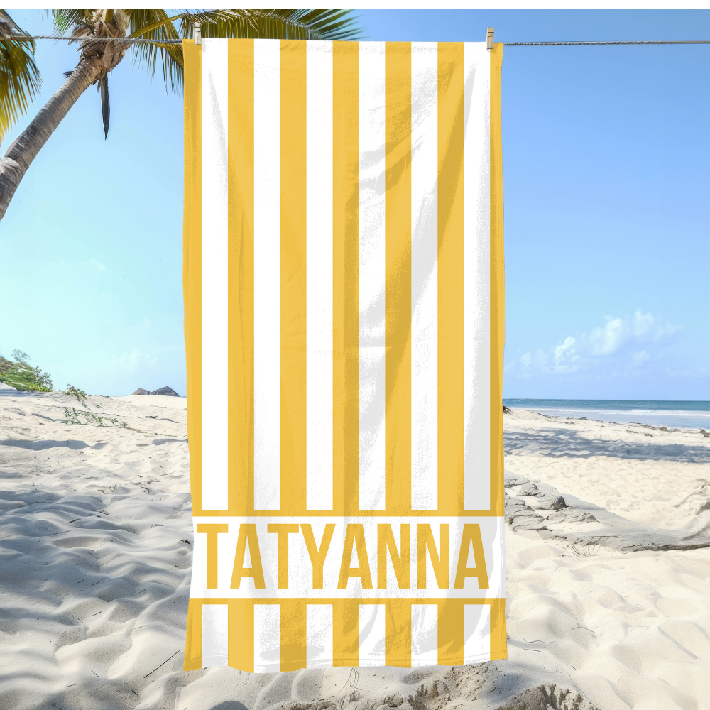 Personalized Striped Beach Towel