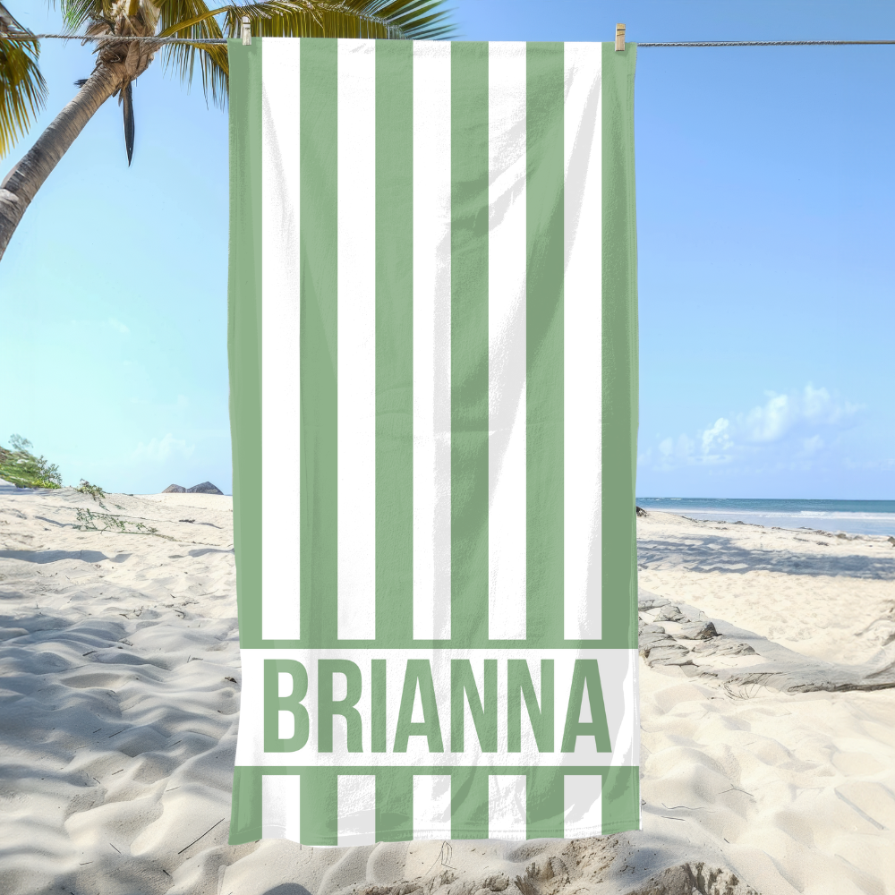 Personalized Striped Beach Towel