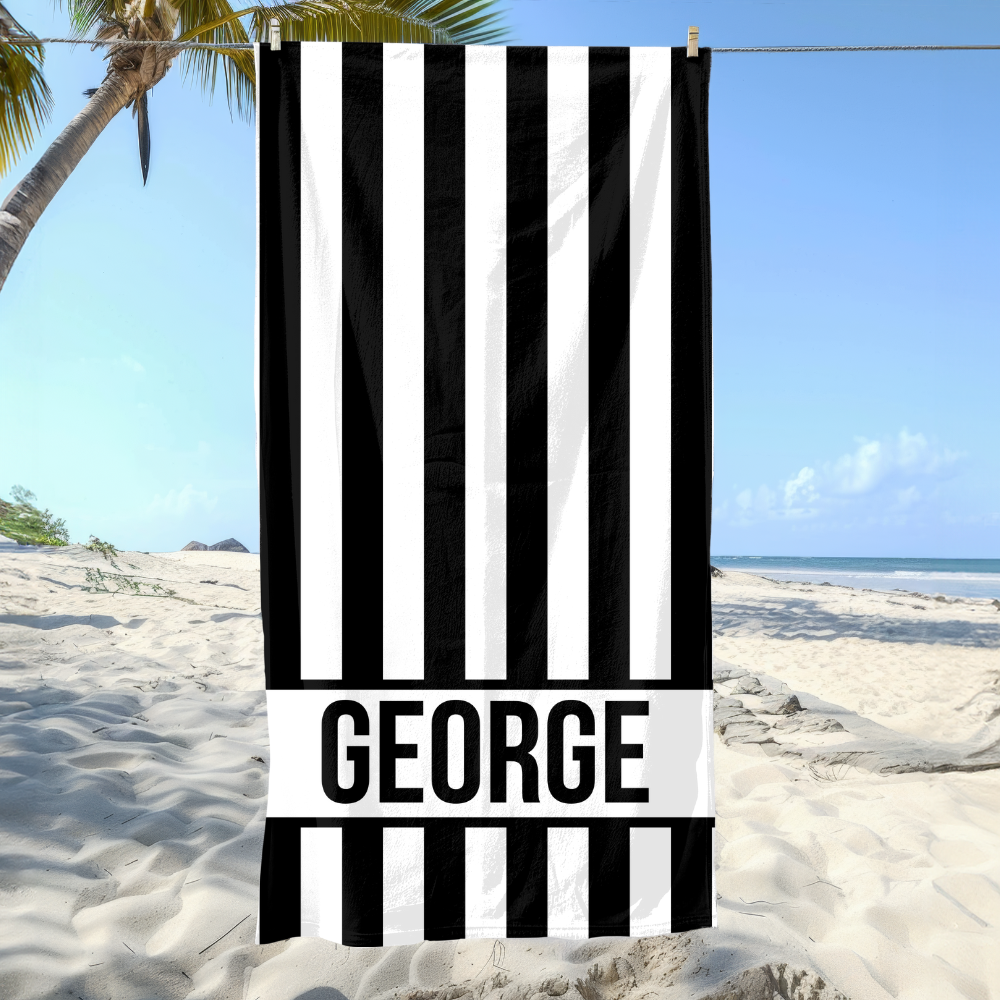 Personalized Striped Beach Towel