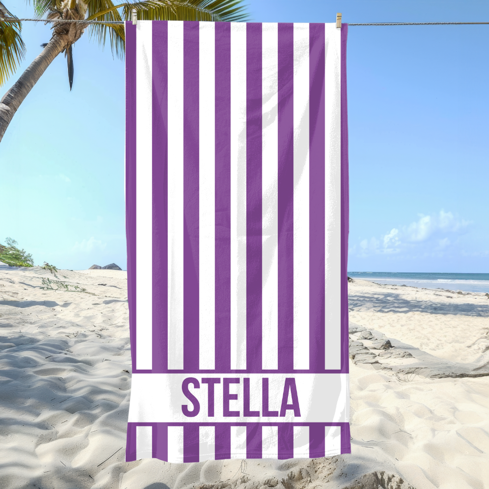 Personalized Striped Beach Towel