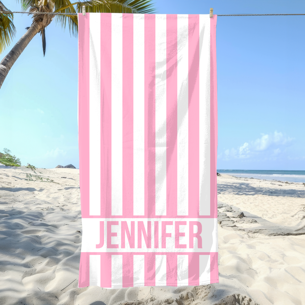 Personalized Striped Beach Towel