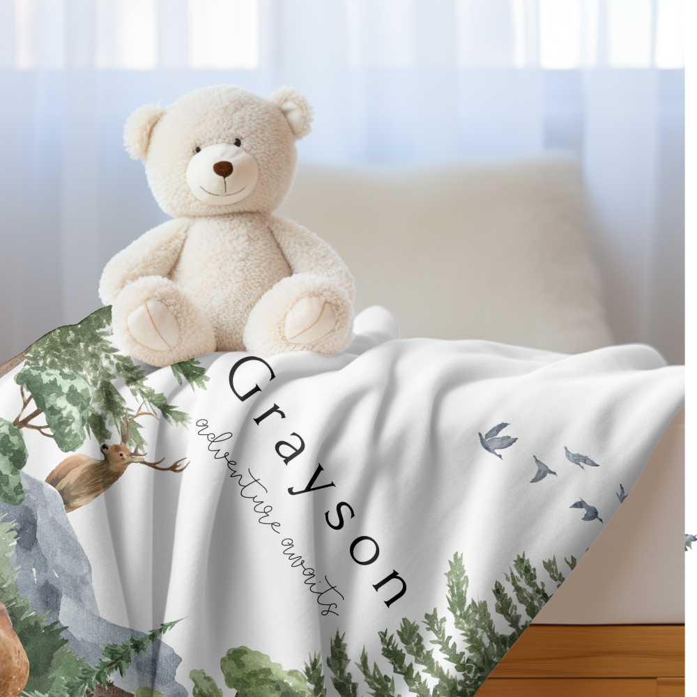 Personalization Woodland Baby Blanket