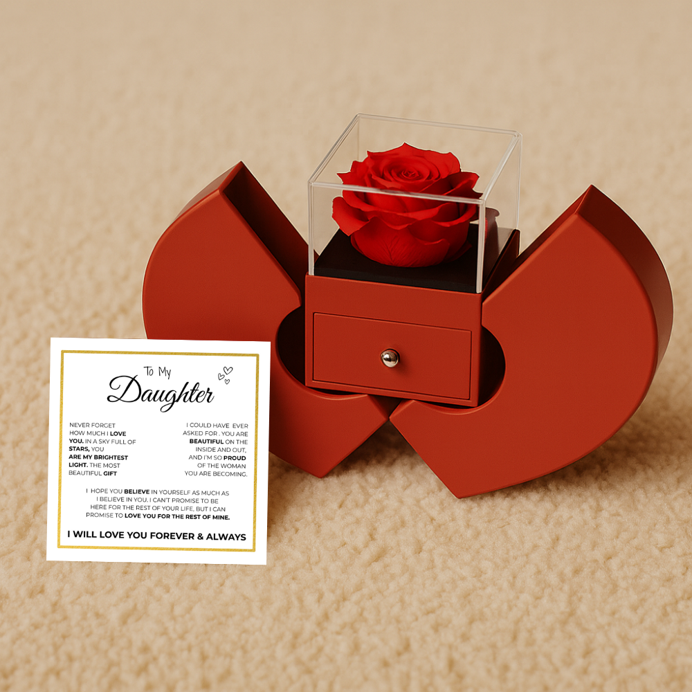 To My Daughter -Eternal Love Necklace With Rose Box Forever Love