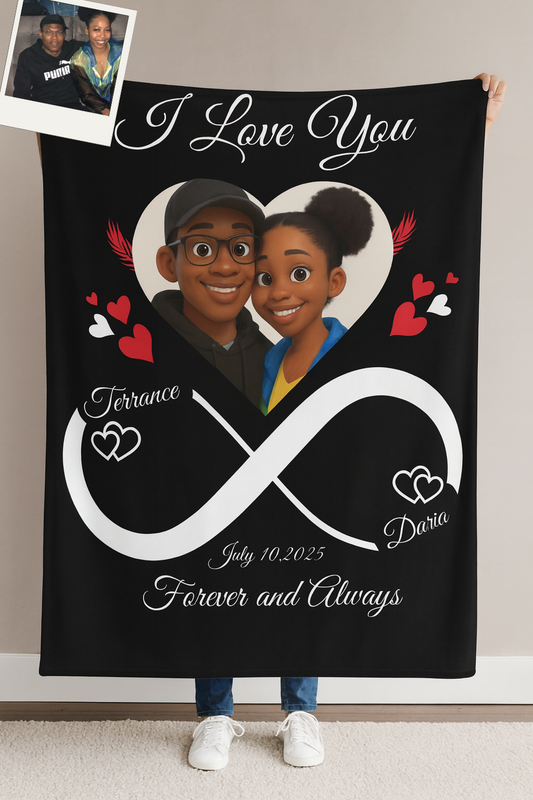 Personalized Unlimited Love Couples Blanket