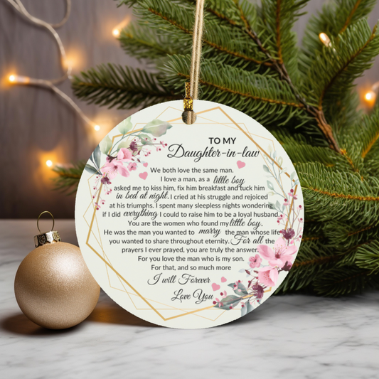 I Will Forever Love You/ Daughter-In-Law circle Ornament