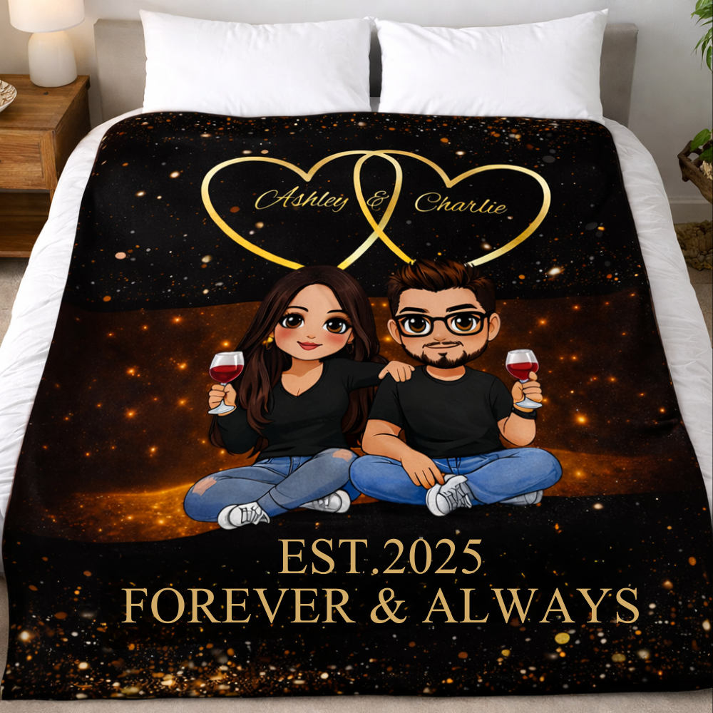 Personalized Couple Blanket – Forever & Always