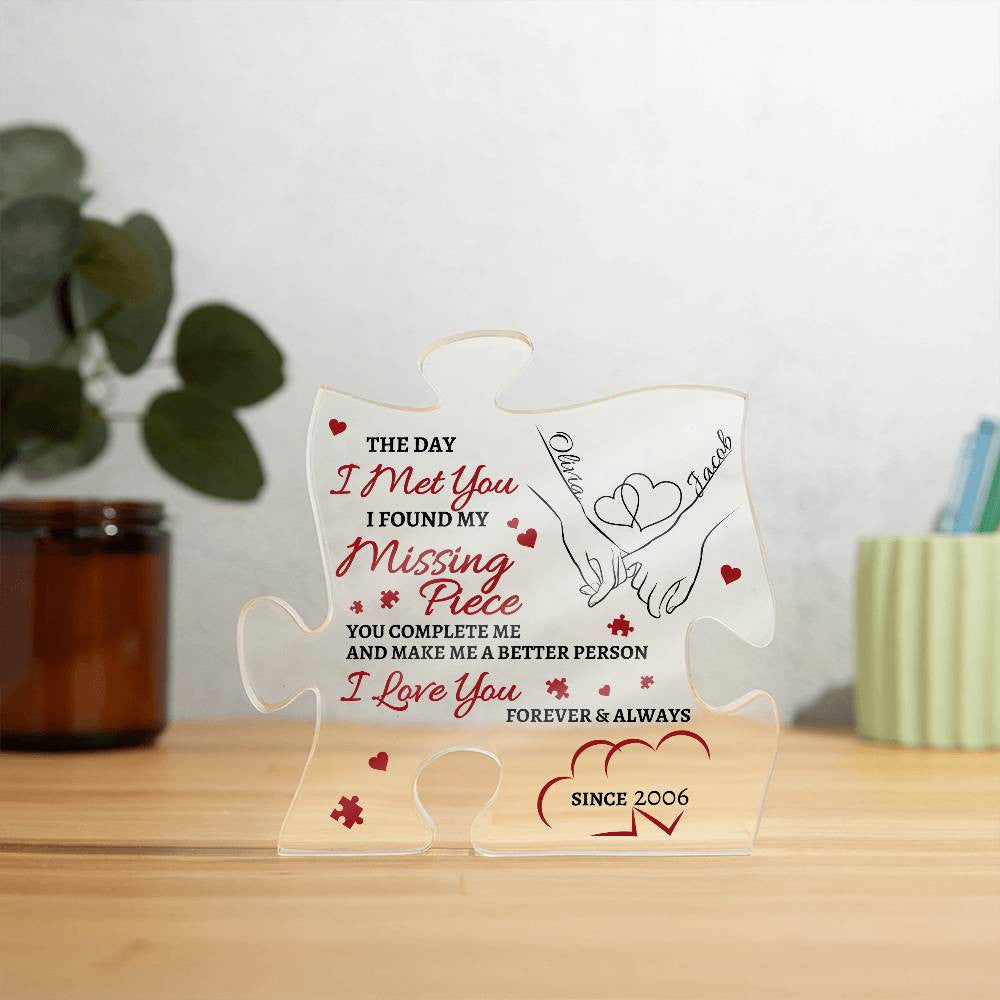 Customized Missing Piece Acrylic Plaque