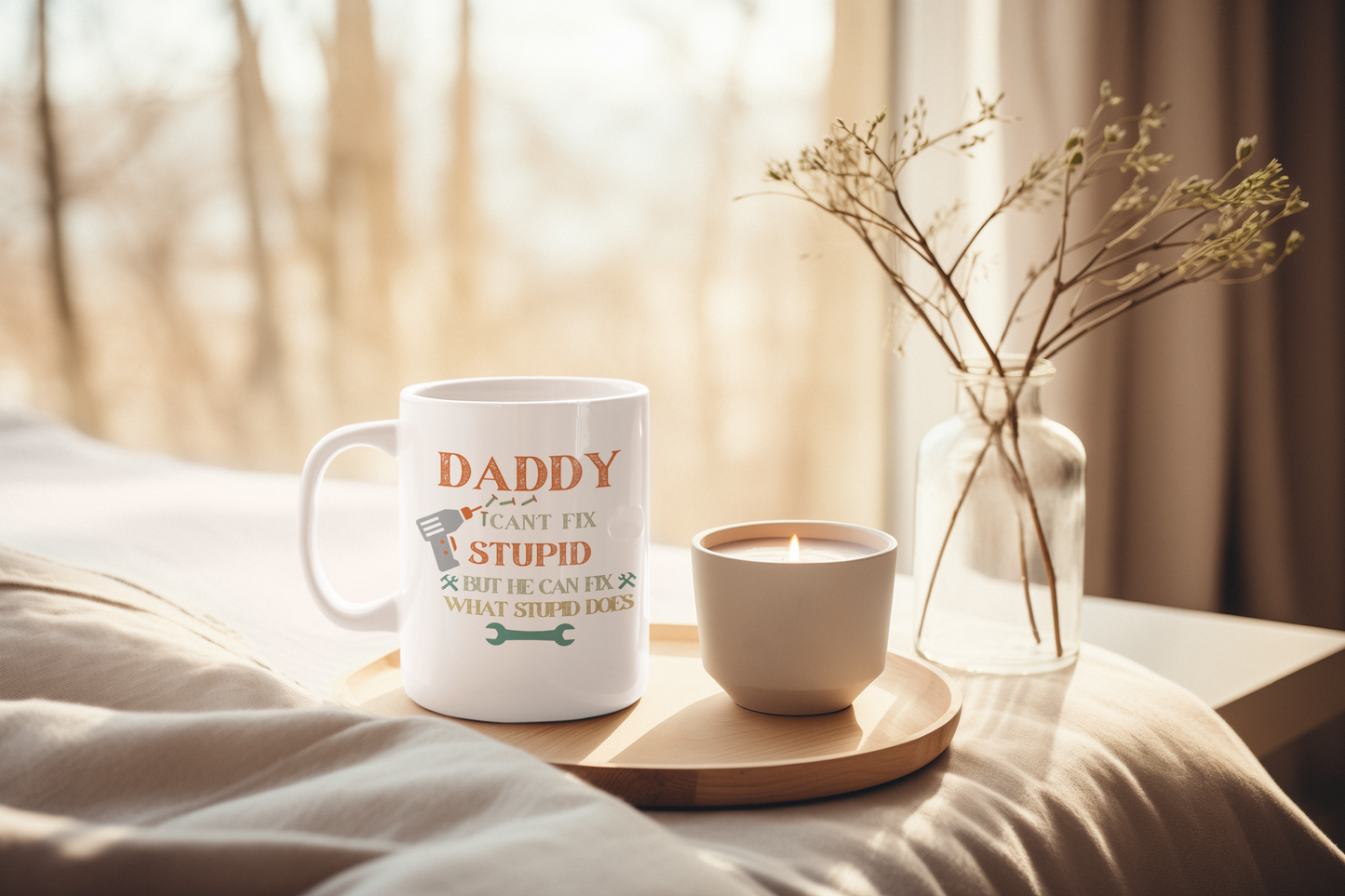 Personalized Dad Can't Stupid 11oz Coffee Mug