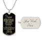 To my Husband Dog Tag Gold/ Black