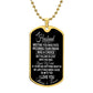 To my husband dog tag necklace