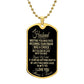 To my Husband Dog Tag Gold/ Black