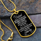 To my husband dog tag necklace