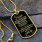 To my Husband Dog Tag Gold/ Black