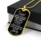 To my husband dog tag necklace