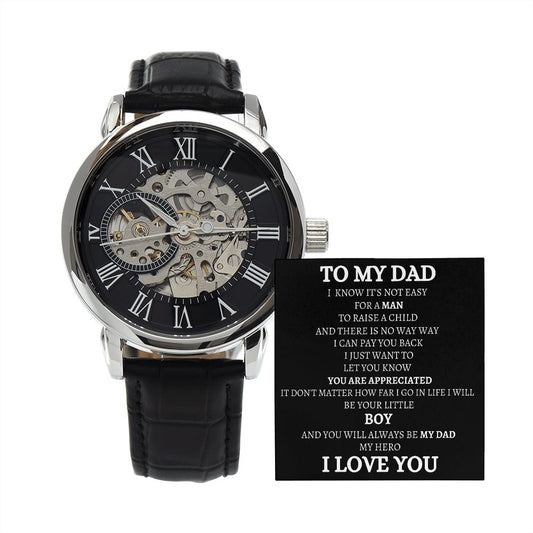 TO MY DAD MESSAGE CARD FOR A WATCH