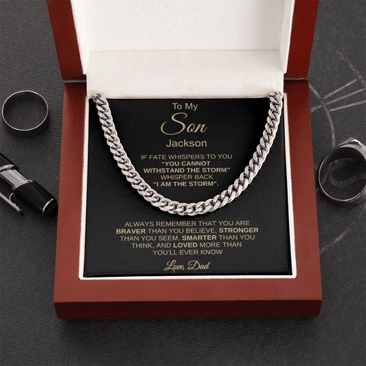 To My Son – "I Am the Storm" Cuban Link Chain From Dad