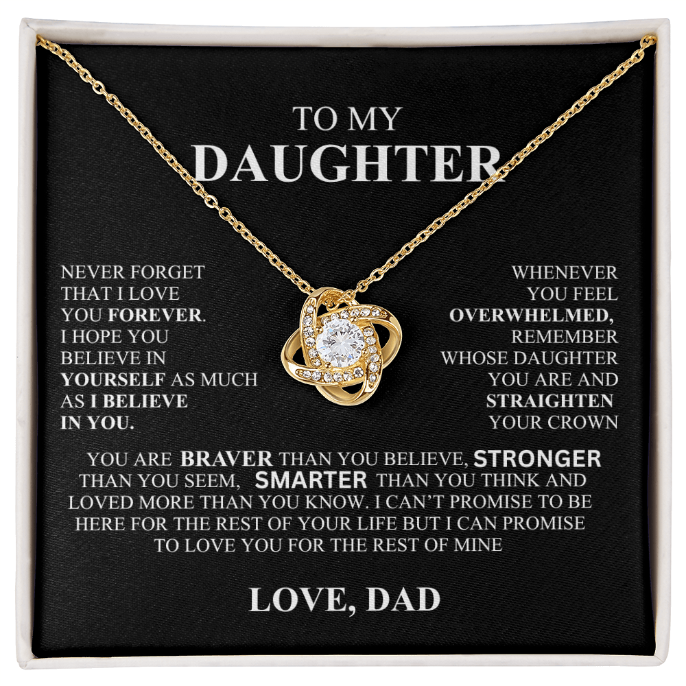 To My Daughter - Love Knot Necklace