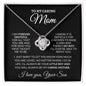 To My Caring Mom I Am Forever Grateful Love Knot Necklace