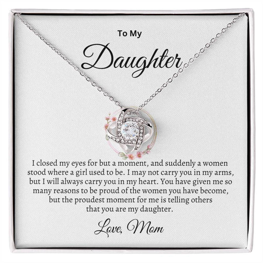 I closed my eyes for a moment love mom love knot necklace