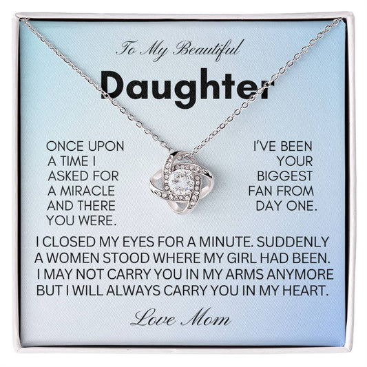 To My Beautiful Daughter Once Upon A Time - Love Knot Necklace