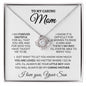 To My Caring Mom I Am Grateful Love Knot Necklace