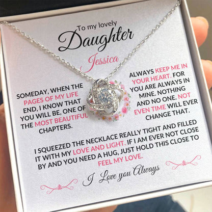 Love Knot personalized Daughter Necklace