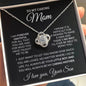 To My Caring Mom I Am Forever Grateful Love Knot Necklace