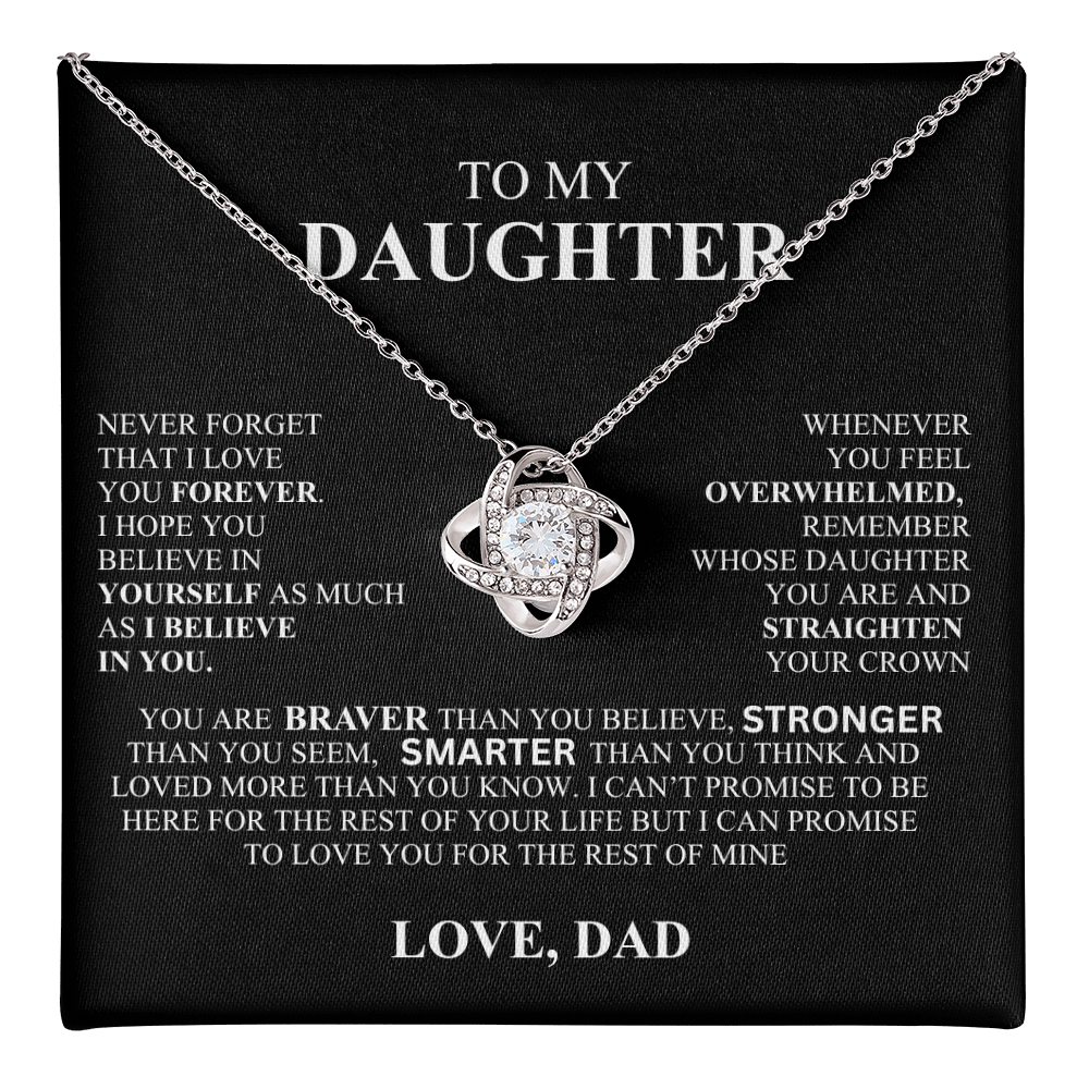 To My Daughter - Love Knot Necklace